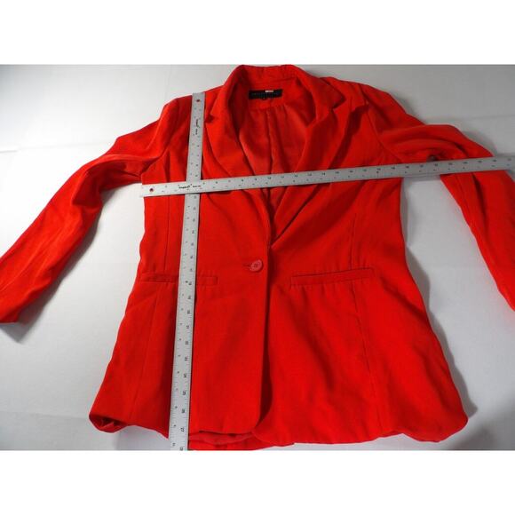 Anthropologie Medium Endless Rose Blazer Red Single Button Sport Coat - Picture 8 of 11